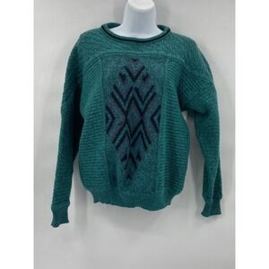 ST. Croix Knits Dick Bruhn, Women's Sweater Large Green Sweater 70% Wool USA